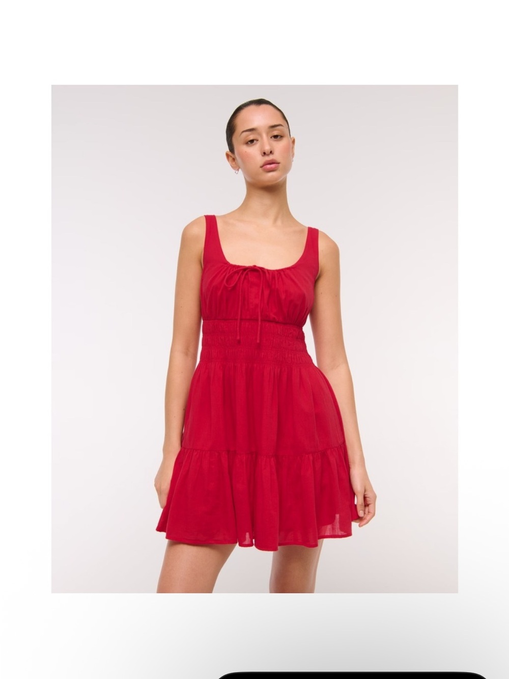 Abercrombie Red Smocked Waist Mini Dress size Small